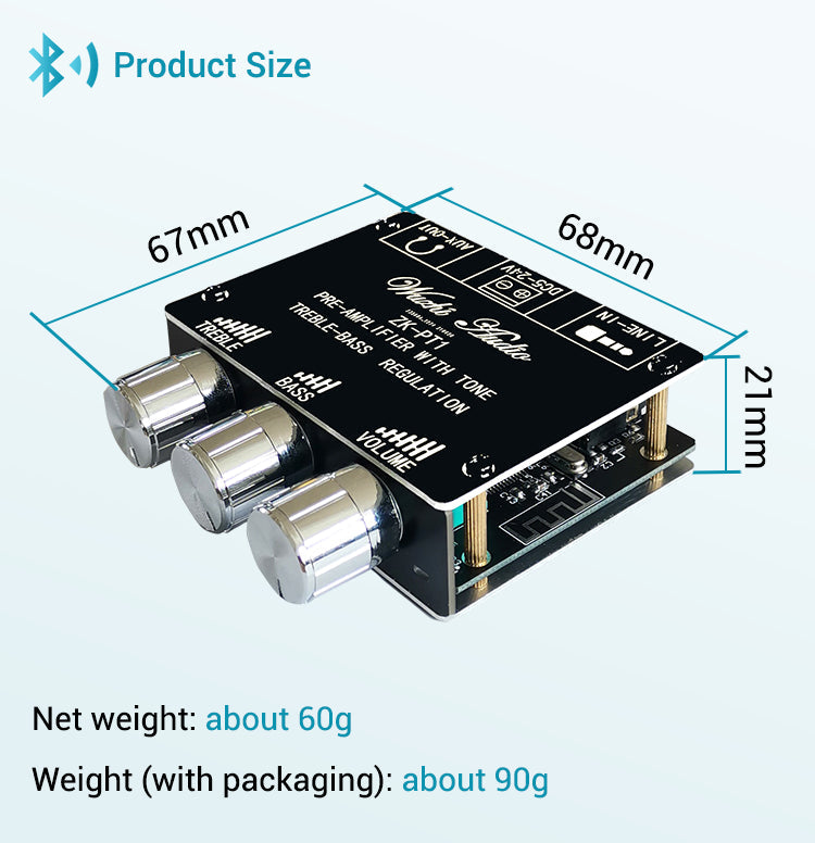 NE5532 Tone Preamplifier -Compatible Board Audio Equalizer Wireless Receiver Preamp Aux Pre Amplifier Aux DC5-24V pcb assembly customize