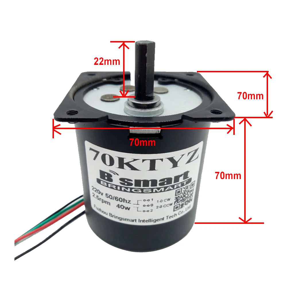 Custom 40W 2.5-110RPM Permanent Magnet Synchronous Motor 220V High Torque Motor 3.5-160KG Reversible 50/60Hz For Automation Equipment Manufacturer