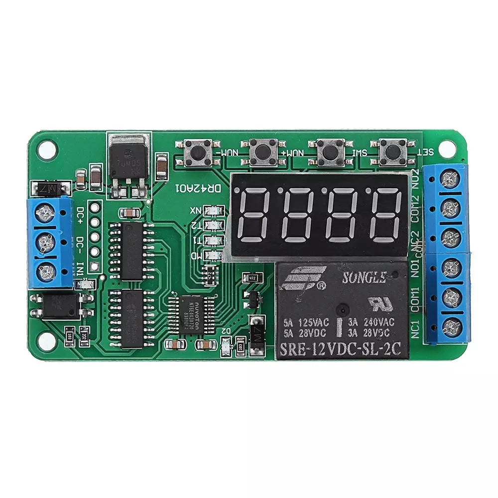 Custom Dual Channel 12V 5A Digital Tube DPDT Multi-function Time Delay Relay Timer Switch Module Manufacturer