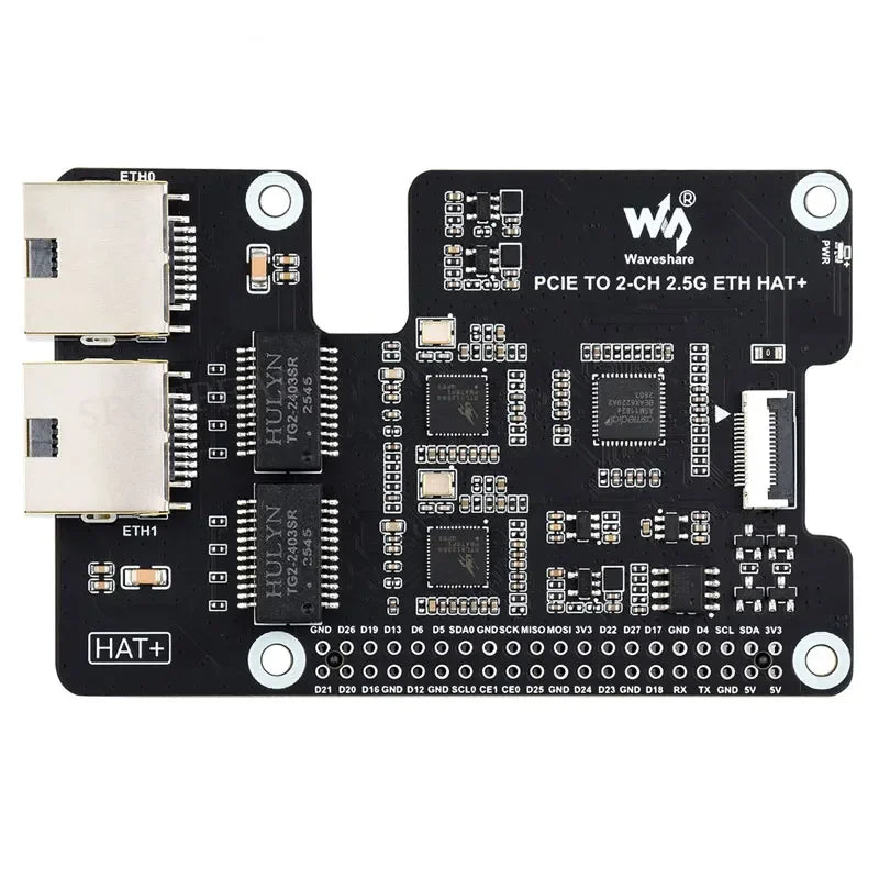 Custom Raspberry Pi 5 PCIe to Dual 2.5G Ethernet Adapter Board-Driver-Free Plug and Play