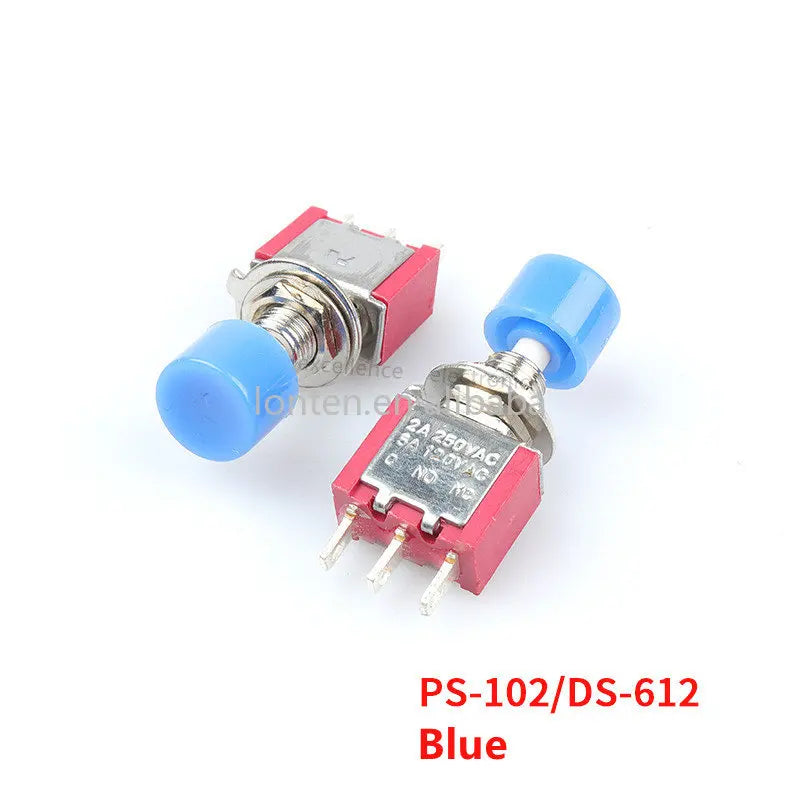 Custom 5P PS-102 DS-612 3Pin 6mm Mini Momentary Automatic Return Push Button Switch ON-(ON) 2A 250VAC/5A 120VAC Toggle Switches Manufacturer