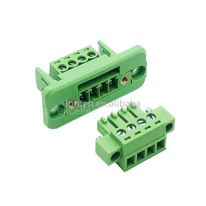 Custom 3.81mm Terminal Block Through-wall Welding-free Plug-in Type 2P/3P/4P/5P/6P/8P/10P/12P/16P 3.81mm with Flange Fixed Panel Manufacturer