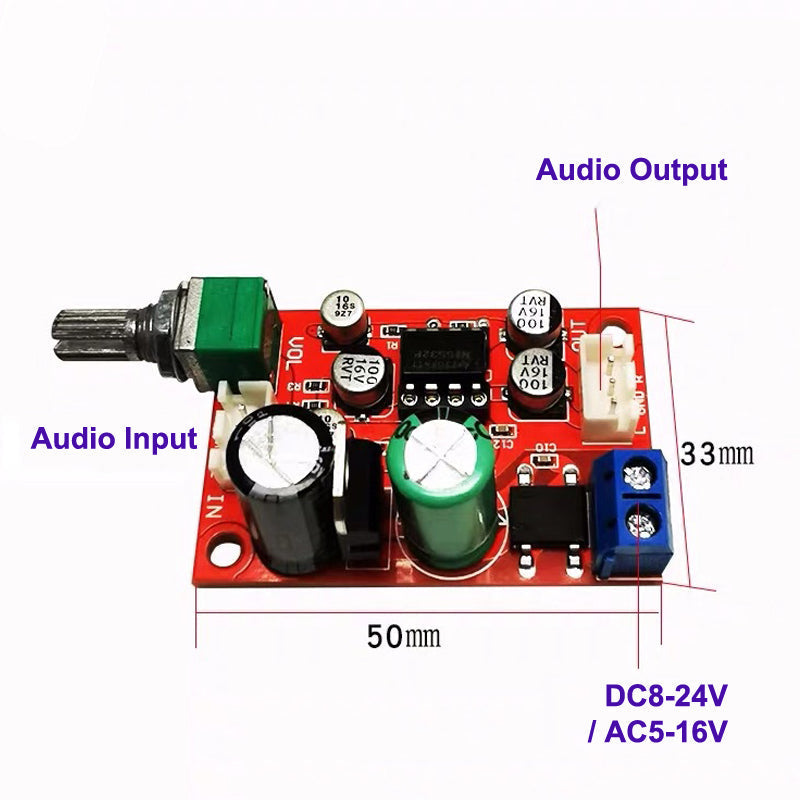 NE5532 Preamplifier Board Audio Preamp Pre amplifier Servo Power DC8-24V AC5-16V pcb assembly customize