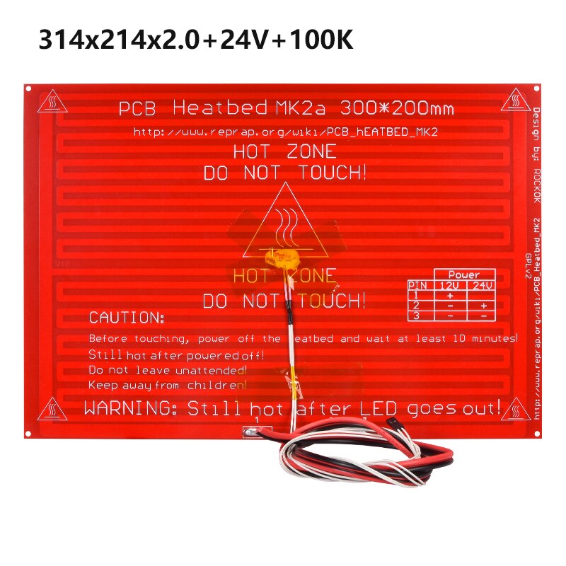 3D printer parts hot bed hot bed dual power supply 12V/24V round or square hot bed/aluminum substrate customize