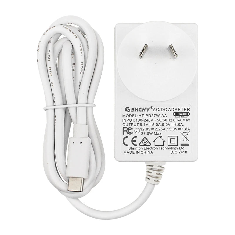 Raspberry Pi 5 USB-C PD 27W 5.1V 5A AU Plug Power Adapter for Australia & New Zealand