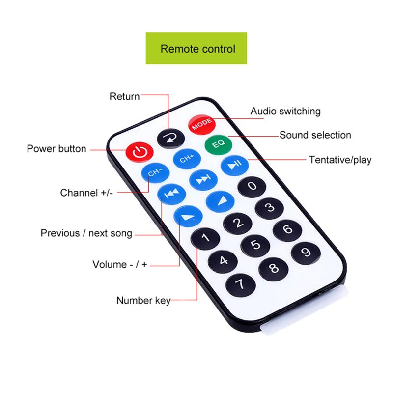 Custom Lonten 1pc 12V MP3 USB TF Radio Car Speaker Subwoofer Learning Board IR Universal Wireless Remote Control Manufacturer