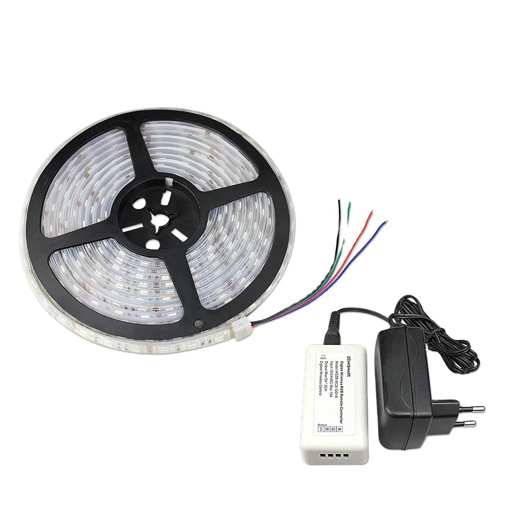 Custom Zigbee ZLL Driver With 5M LED Strip RGB Low Voltage Control by Echo Plus Directly zigbee LED Strip Manufacturer