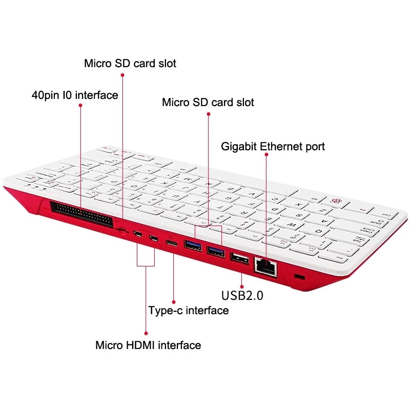 Custom Raspberry Pi 400 Kits Official US Keyboard 4GB RAM 1.8G Cortex-A72 CPU + EU/US/UK /AU Power Supply + Video Cable + Guide RPI 400 Manufacturer