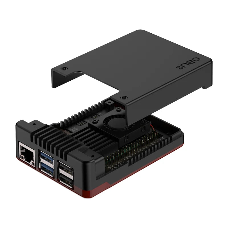Raspberry Pi 5 Argon NEO 5  Aluminum Case Built-in 30mm PWN Fan Passive Cooling Fins Exhaust Vent for RPI 5 Pi5 BRED Case Shell