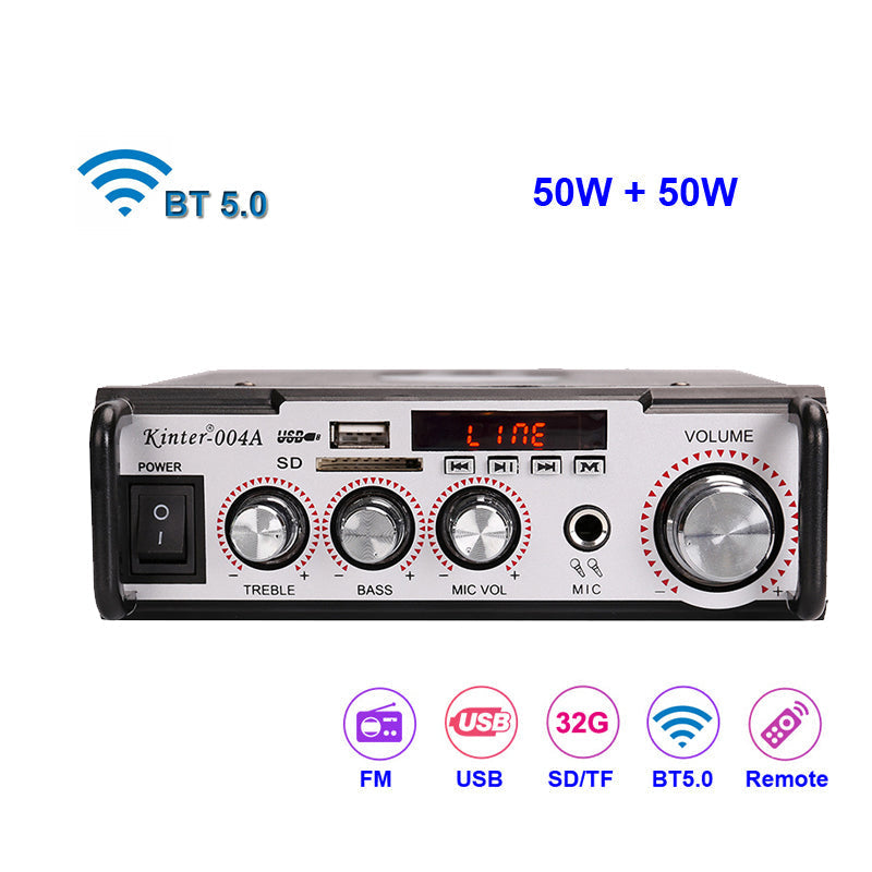 2*50W FM Radio Mp3 Player Audio Power Amplifiers Stereo Equalizer HiFi KTV Digital Mp3 Decoder Music AMP board pcb assembly Customize