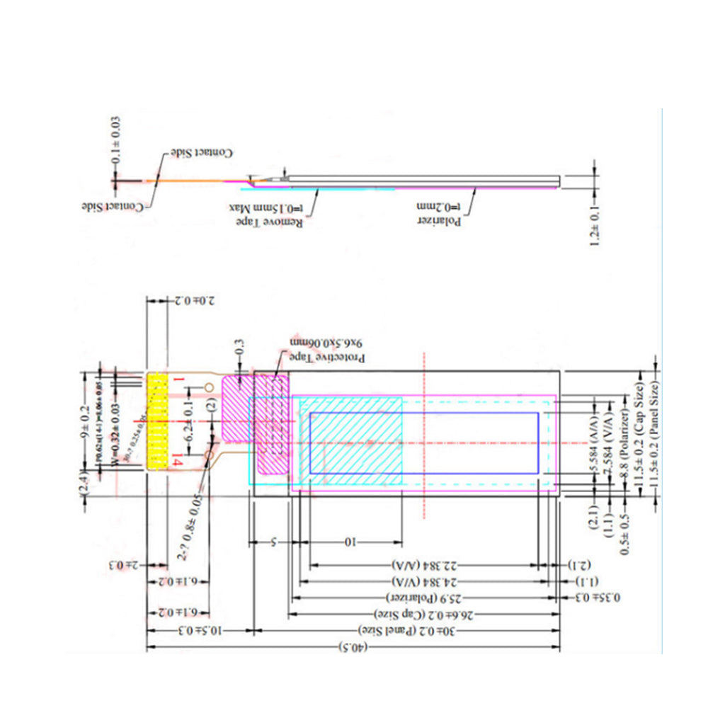 LONTEN 0.91 inch OLED screen 128*32 IIC interface SSD1306 driver white screen display Custom