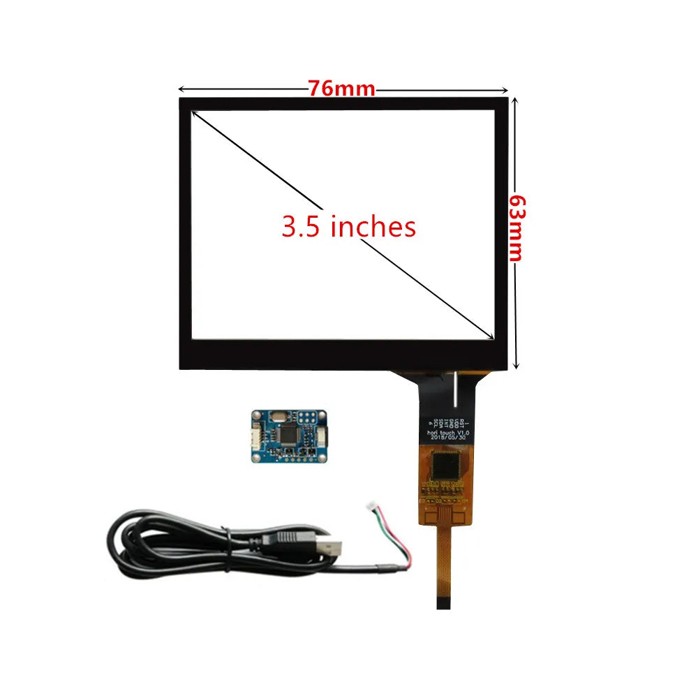 Custom 3.5 Inch 76mm*63mm Raspberry Pi Industry Capacitive Digitizer Touch Screen Panel Glass USB Driver Board Manufacturer