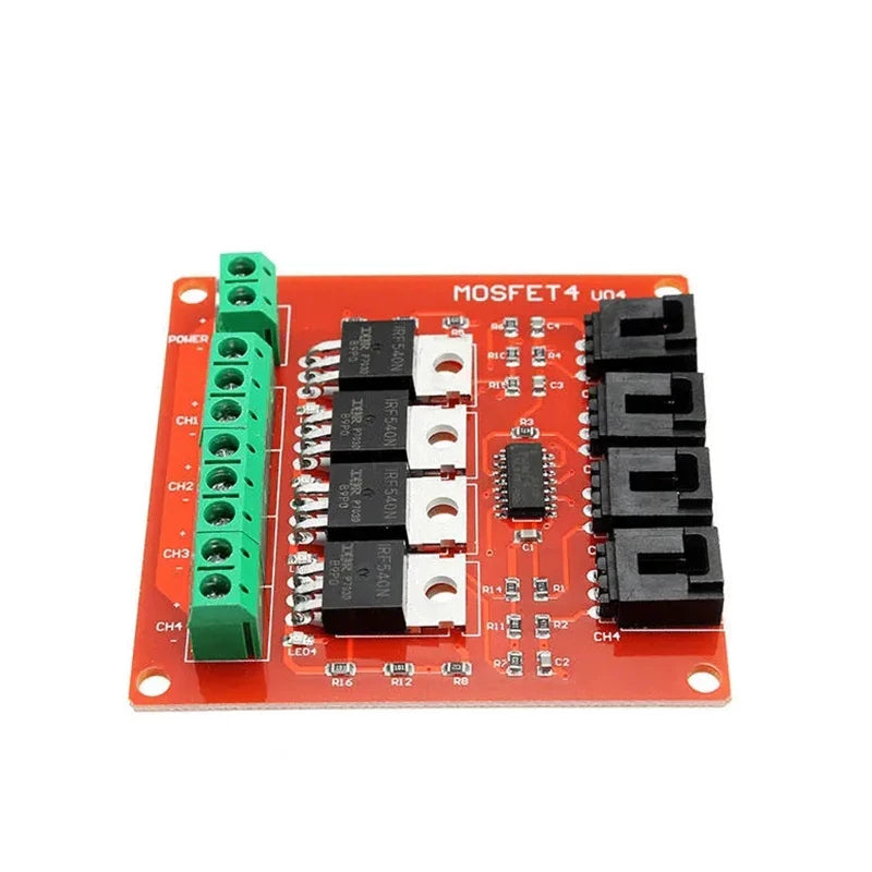 Custom Four Channel 4 Channel Way Route MOSFET Button IRF540 V4.0+ MOSFET Switch Module For Ardu ino DC Motor Drive Dmimmer Relay Board Manufacturer