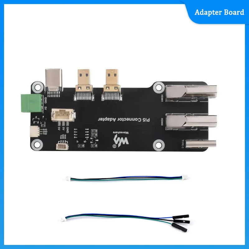 Micro -Compatible Adapter Board with Dual Power Supply Support and Dual 4K Outputs for Raspberry Pi 5/4B
