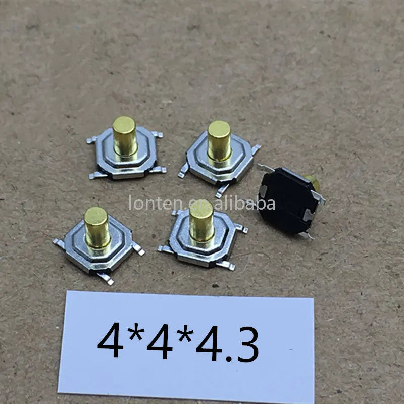 Custom 50PCS 4x4MM Push botton switch 4x4x1.5 /1.6/1.7/2/2.3/2.5/3/3.5/4.3mm Copper Head SMD PCB Tactile Push Button Switch Manufacturer