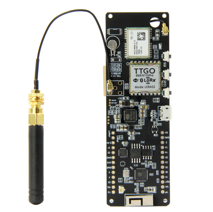 TTGO T-Beam V1.0 ESP32 LORA 433/868/915/923MHZ WiFi Wireless Module GPS NEO-M8N IPEX 18650 Battery Holder Custom PCB customize