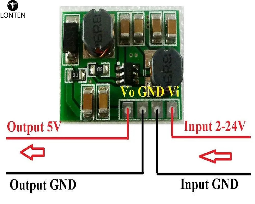 Custom 2412SA_5V 2-24V to 5V DC-DC Boost-Buck Step-up & Step-down Converter Power Supply for Cell phone charger Manufacturer