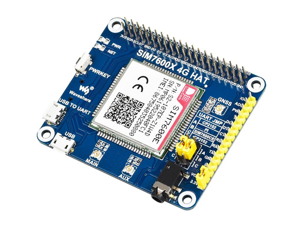 SIM7600E LTE Cat-1 HAT for Raspberry Pi 3G / 2G / GNSS as well for Southeast Asia West Asia, Europe Africa Custom PCB customize