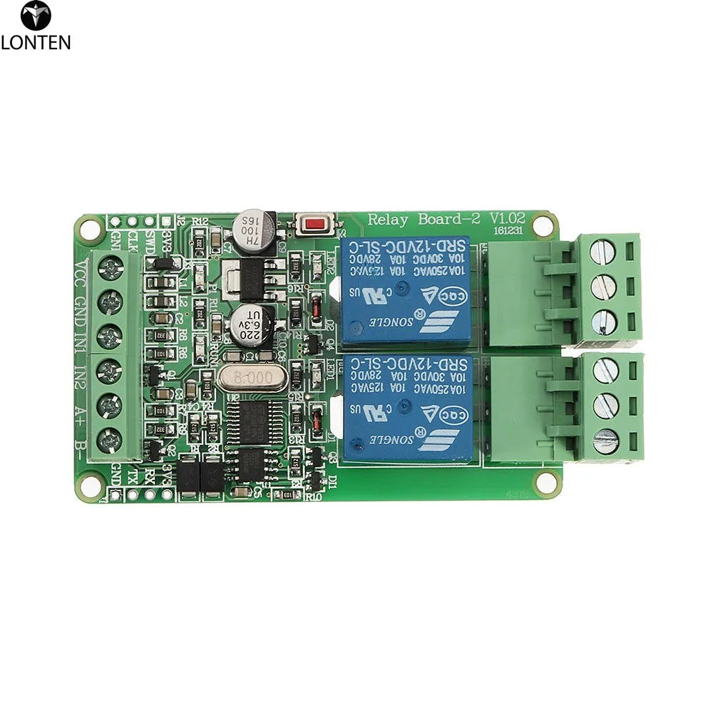 Custom Lonten Modbus-Rtu 2-way Relay Module Output 2 Channel Switch Input TTL/RS485 Interface Communication Manufacturer