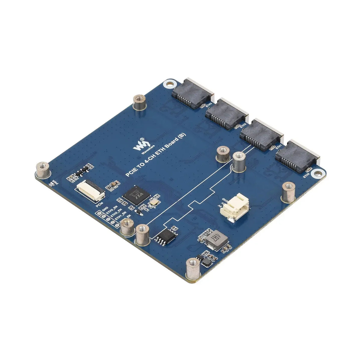 PCIe to 4-Channel Gigabit Ethernet HAT for Raspberry Pi 5, Realtek RTL8153 Chip, Plug  Play on Pi OS