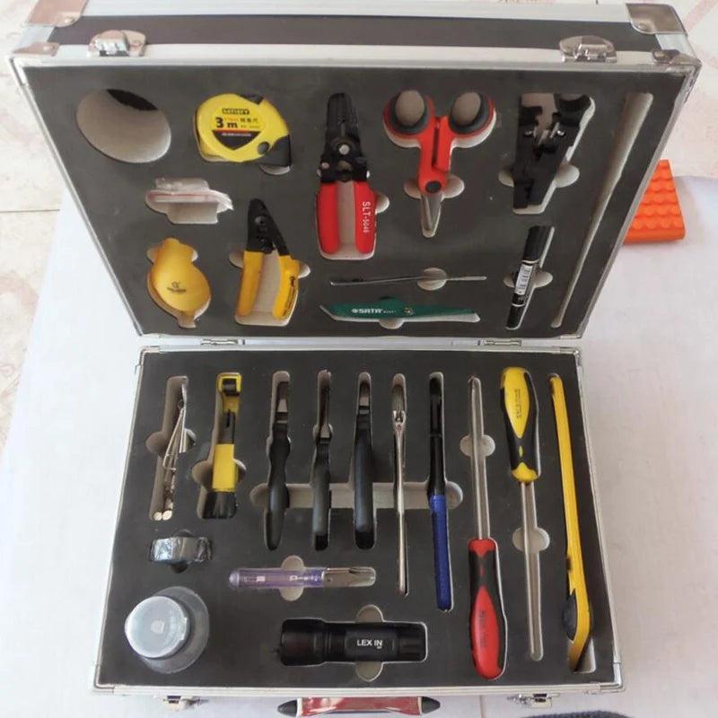 Custom 25class/bag HRP-25 Fiber optic cable construction toolbox FTTH Splice Kit Construction FTTH fiber optic tool kit BY DHL Manufacturer