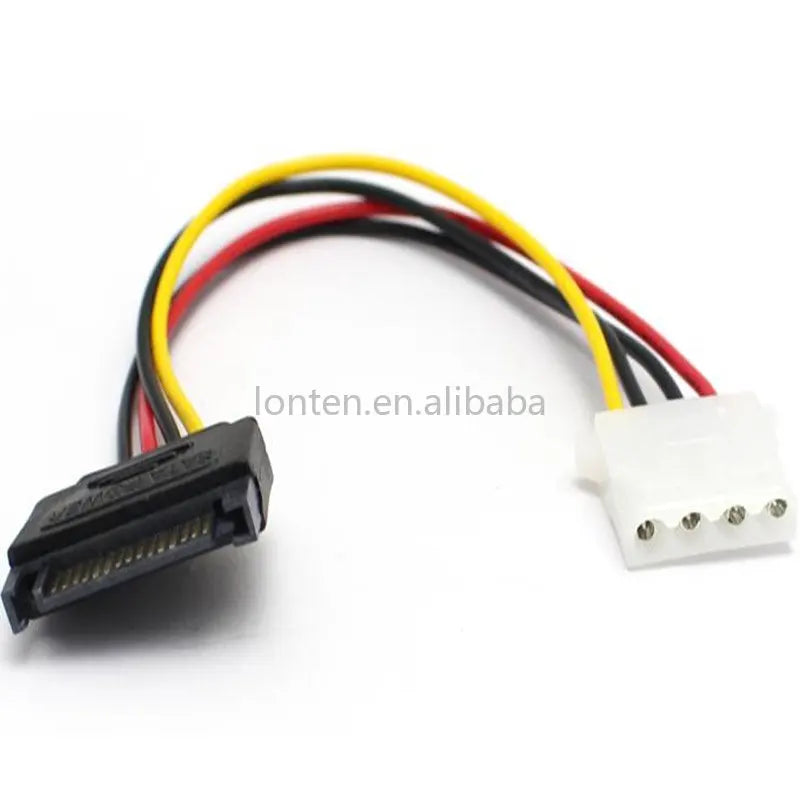 Custom Custom 1pcs 15 Pin SATA Male to Molex IDE 4 Pin Female Cable Adapter SATA TO IDE Power Cable 20cm Manufacturer