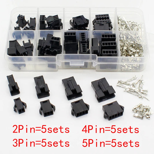 Custom SM2.54 Kits 20 sets Kit in box 2p 3p 4p 5p 2.54mm Pitch Female and Male Header Connectors Adaptor Manufacturer