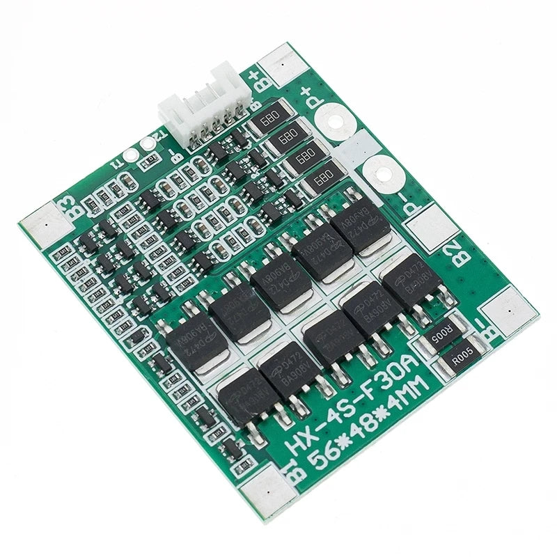 Custom 4S 30A 14.8V Li-ion Lithium 18650 Battery BMS Packs PCB Protection Board Balance Integrated Circuits 45x56mm Manufacturer