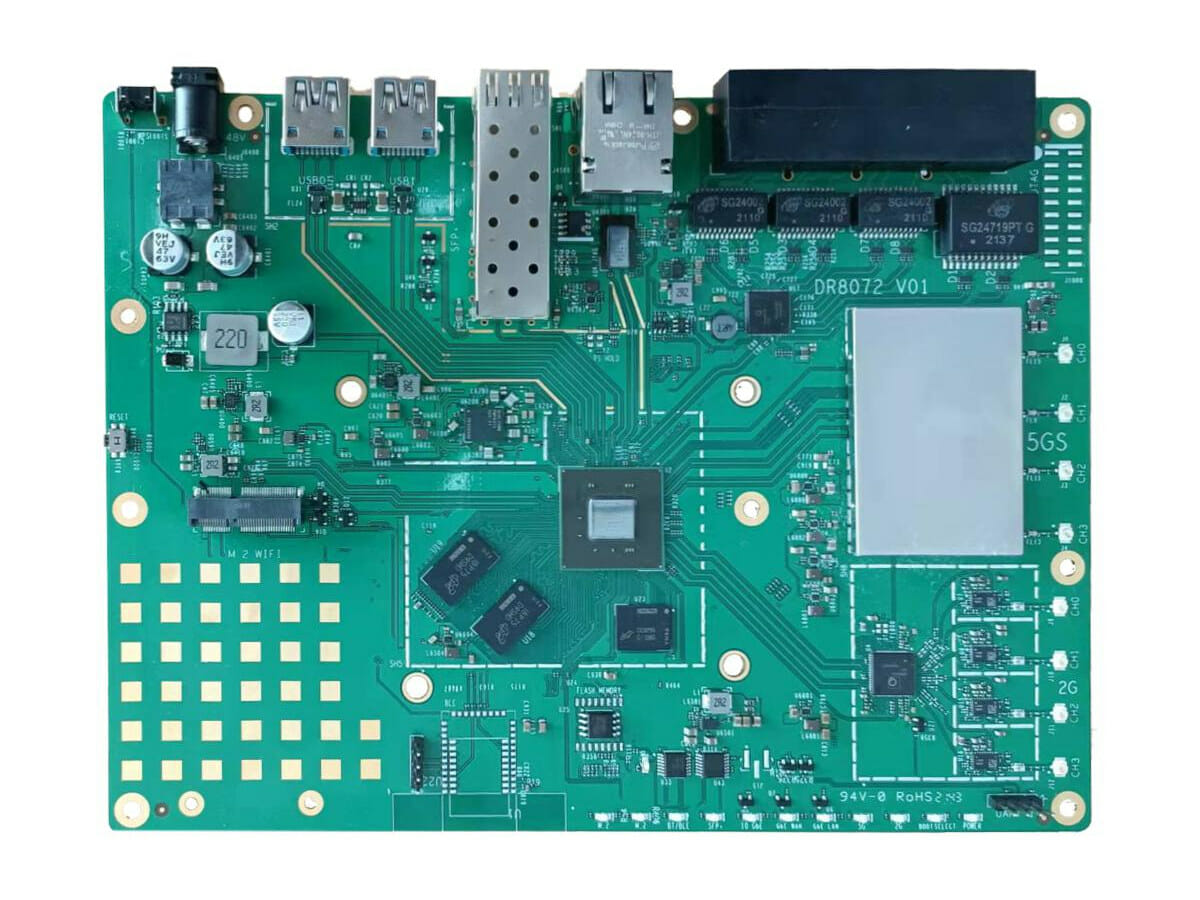 Qualcomm IPQ8072A networking SBC supports dual 10GbE, WiFi 6 het-ver pcba gaming circuit board pcba pcb manufacturer customize
