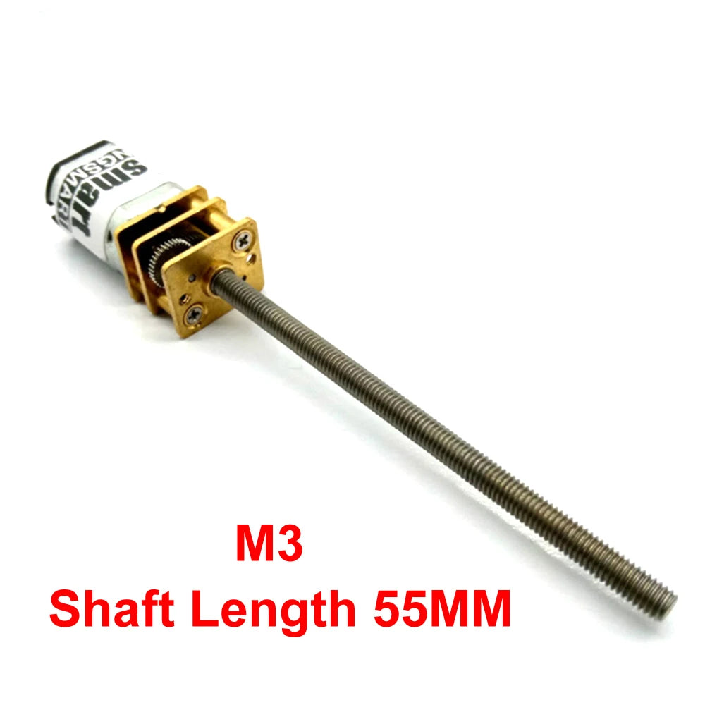 Custom N20 M3 Screw 55mm Long Threaded Shaft 3V 6V 12v Gear Motor 15-600RPM Mini Electric Motor Reversed for DIY Engine Manufacturer