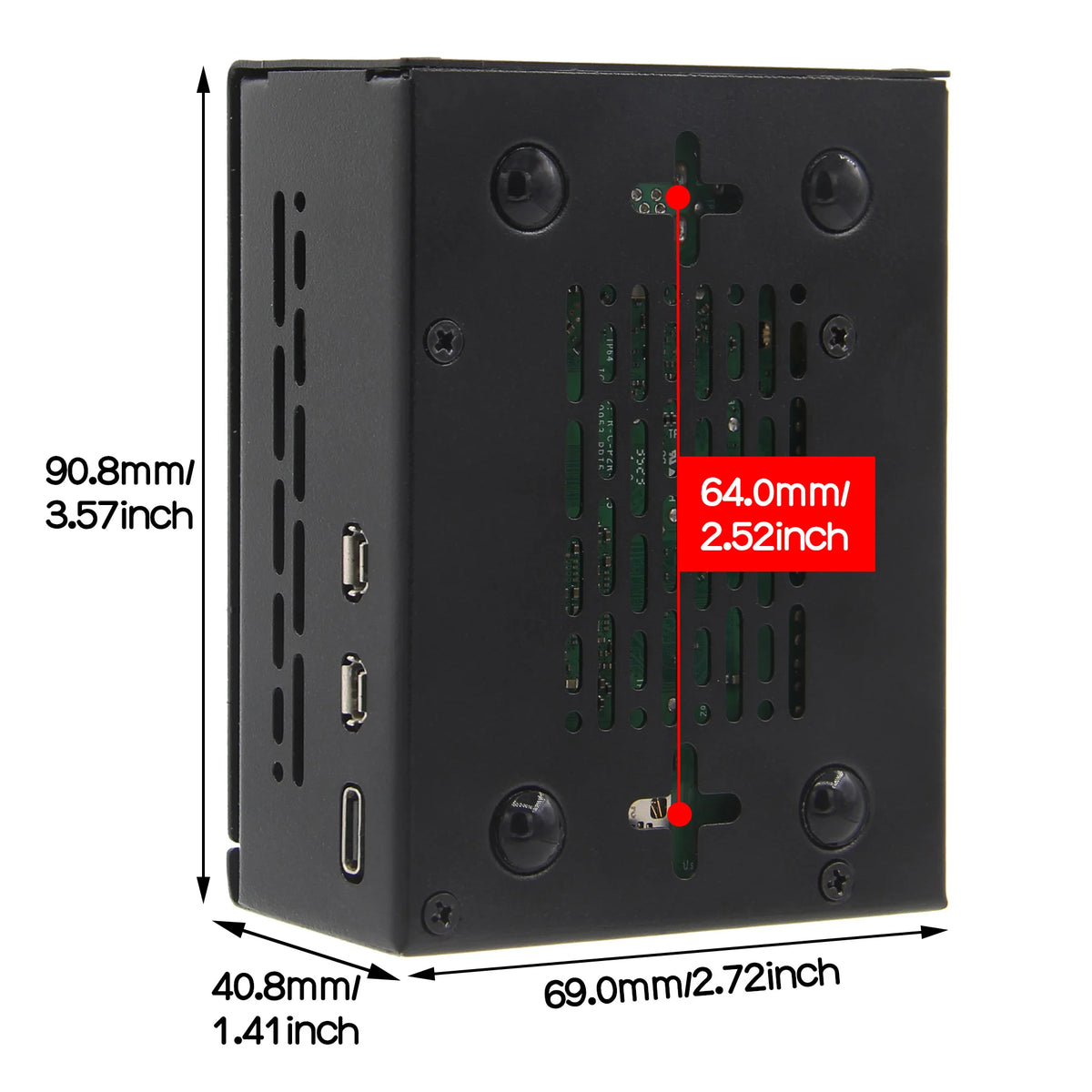 Custom  Metal Case P579-V3 for Raspberry Pi 5 & PCIe M.2 NVMe SSD Shield X1000 / X1001 / X1003 / X1004 NOT Support X1002