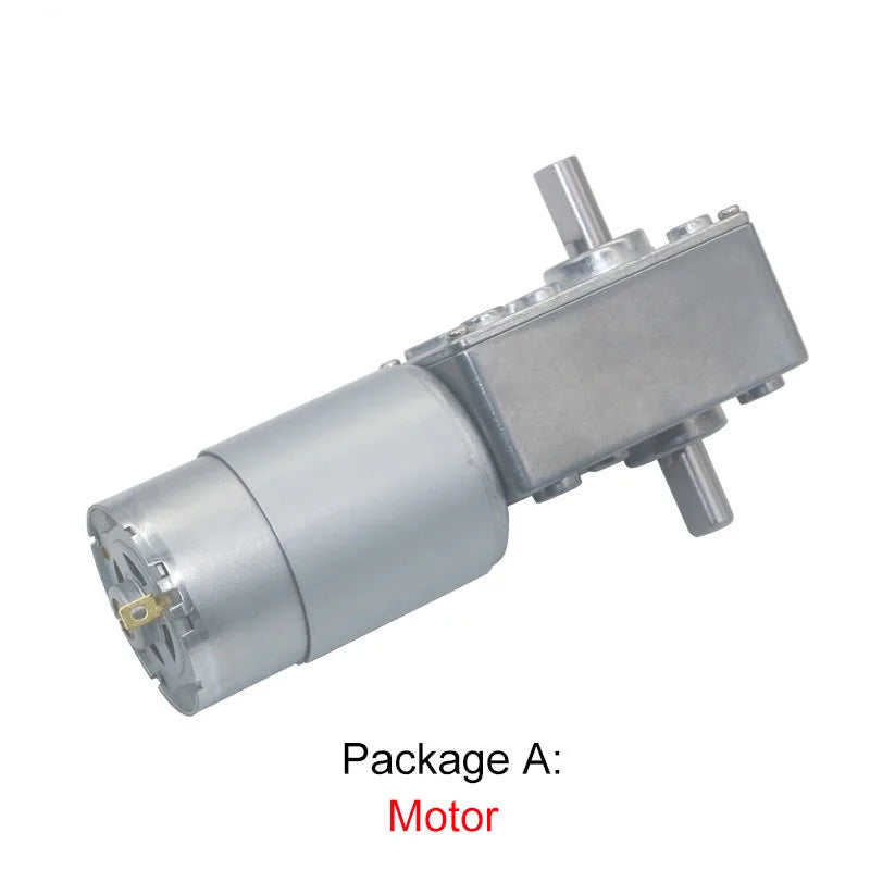 Custom A58SW-555S 12-24V 16-470RPM Worm Geared Motor Double D Shaft Reversed Metal Gear Self-lock Motor DIY Robot Door Lock Manufacturer