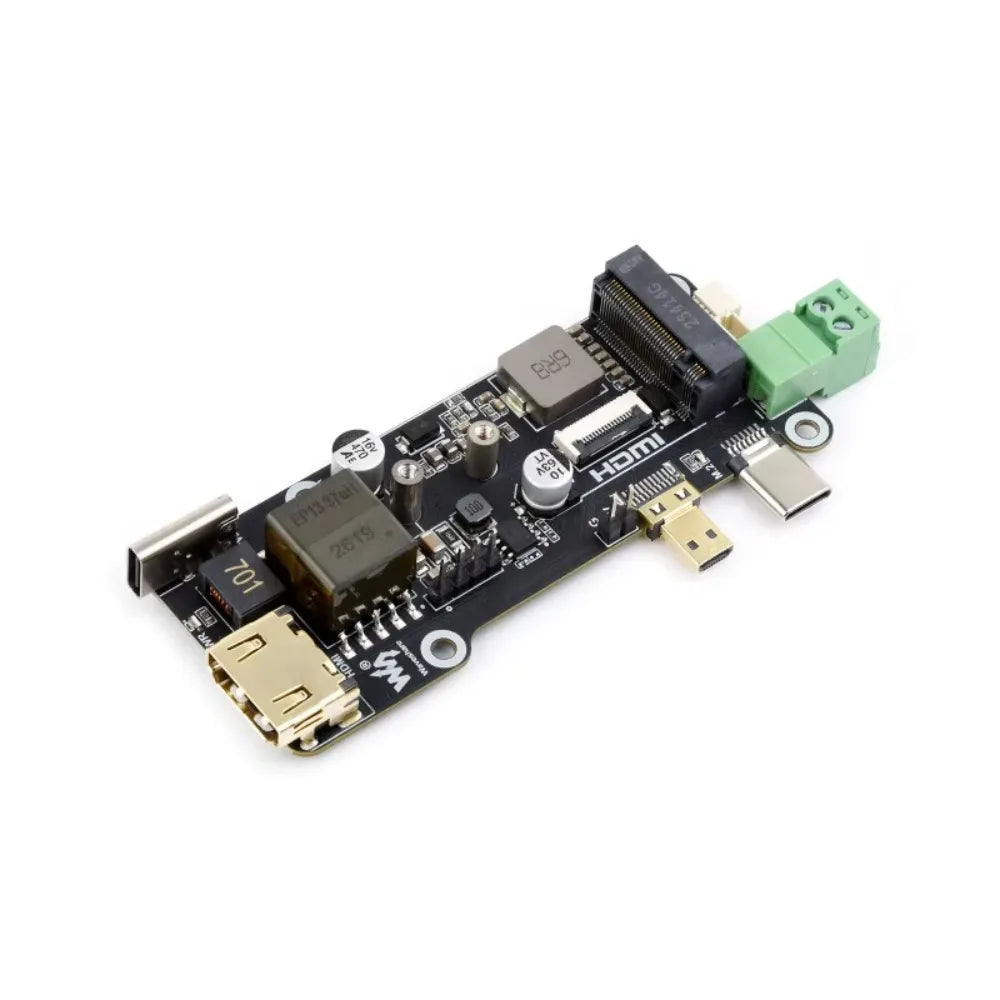 Pi5 Connector Adapter (E),PCIe To M.2 Multifunctional Adapter (E) For Raspberry Pi 5,4K Output,Onboard PoE Power