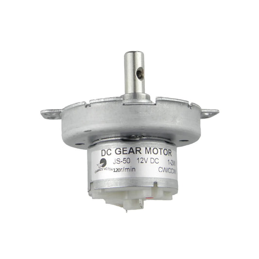 Custom Gear Electric Motor JS-50 12V DC 120RPM Horizontal Hole Shaft Large Torque Rotating Display Stand Dedicated Manufacturer