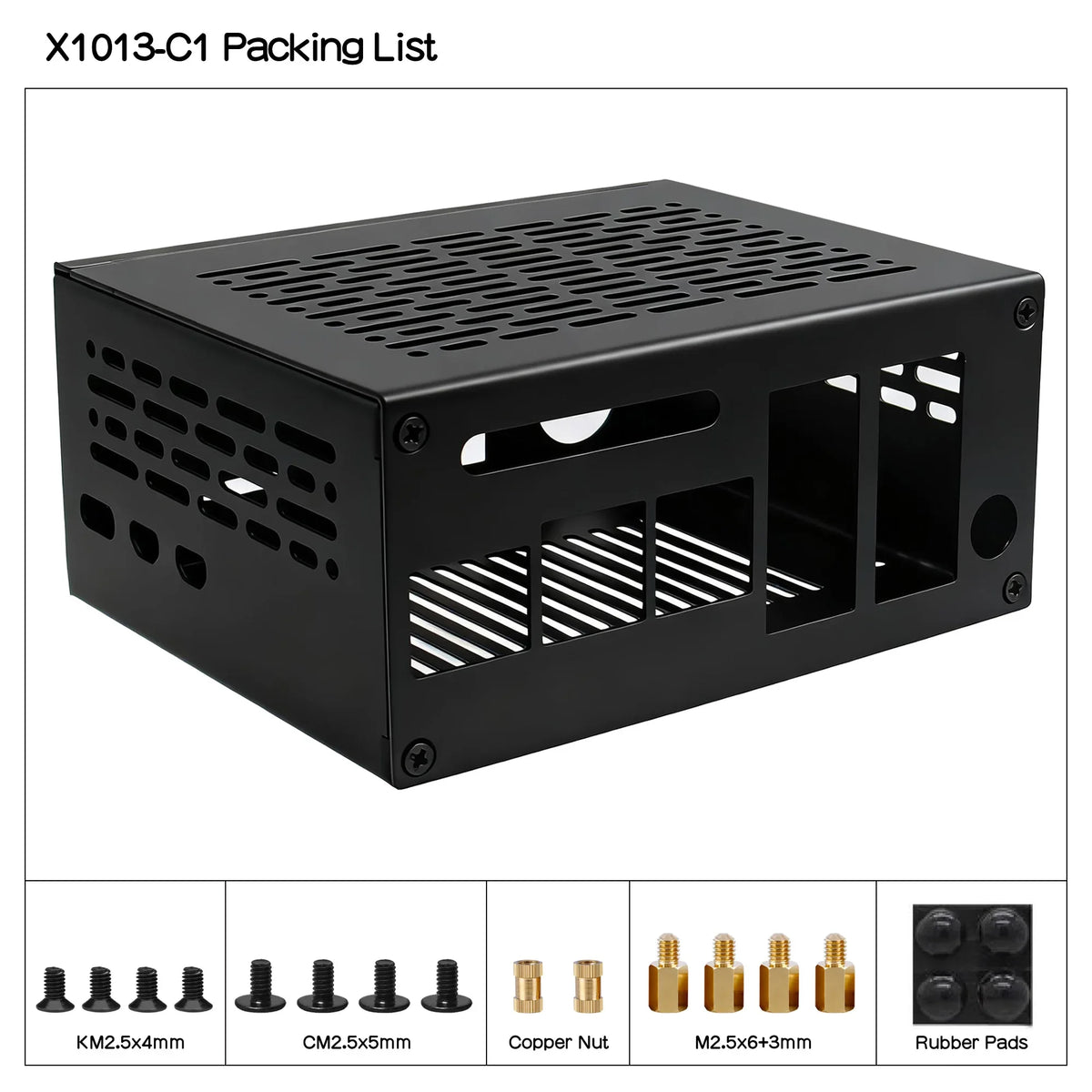 X1013-C1 Metal Case for Raspberry Pi 5 & X1013 USB HUB Shield