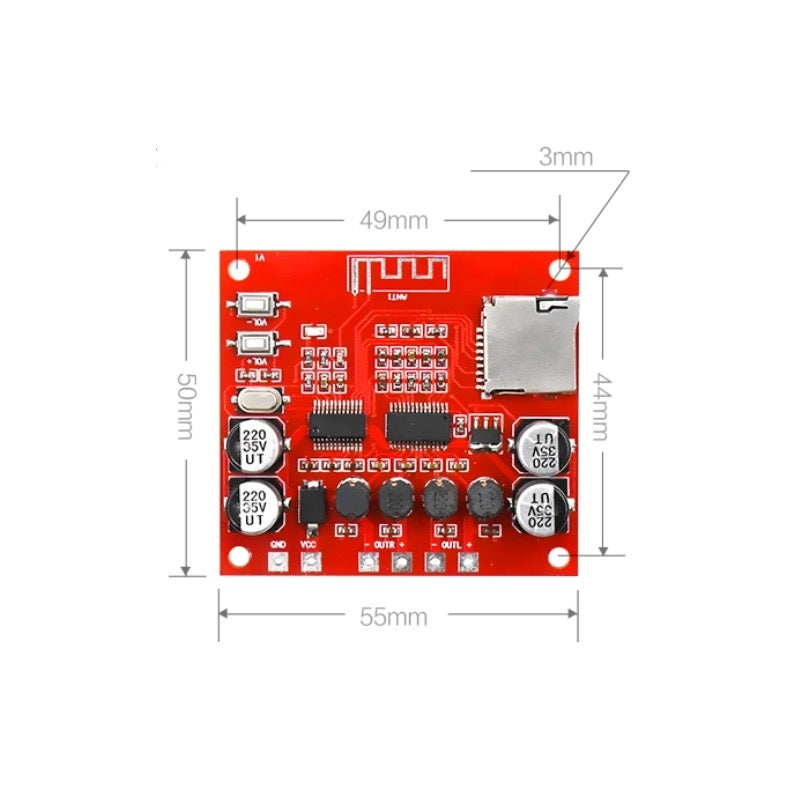 15W*2  DIY Digital Power  Amplifier Dual Channel Stereo TF Card Play 12v~24v Audio Amp audio Amplifier Board pcb assembly Custom