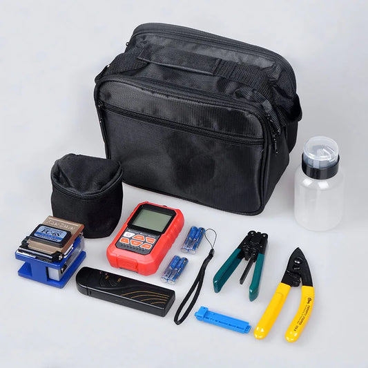 Custom FTTH Fiber Optic Tool Kit with Fiber optic power meter FC-6S Fiber Cleaver CFS-2 Miller Wire stripper 15mW VFL Fault detector Manufacturer