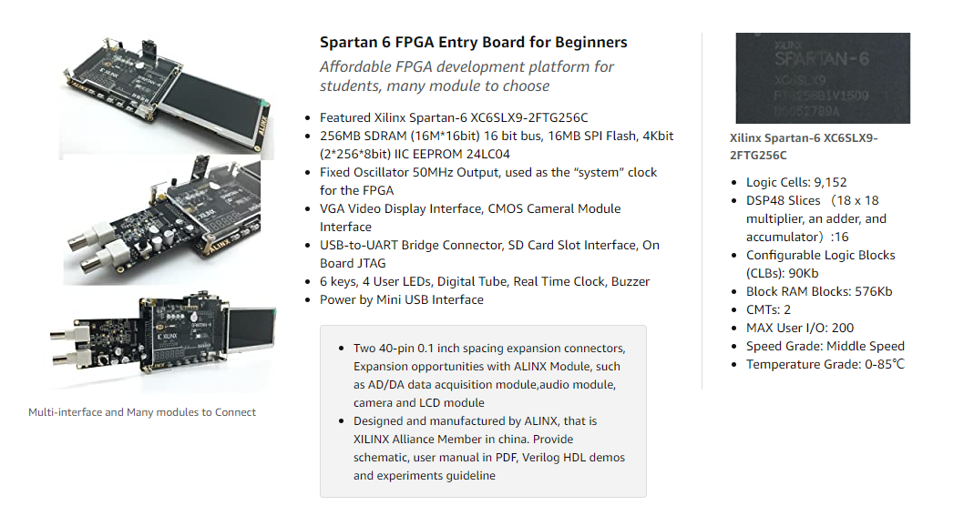 AX309: Spartan-6 XC6SLX9 Come with AN108 ADDA Module Custom PCB earphone pcba counter pcba