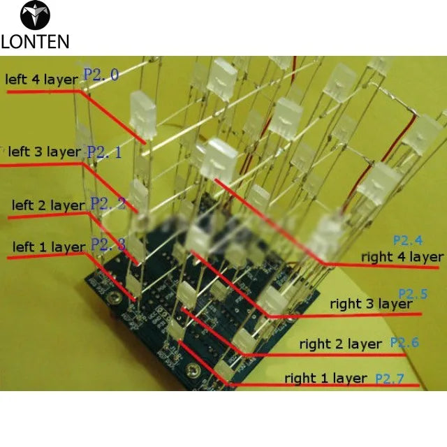 Custom custom DIY 4x4x4 LED Cube Blue Red LED Electronic Learning Kit double color led Manufacturer