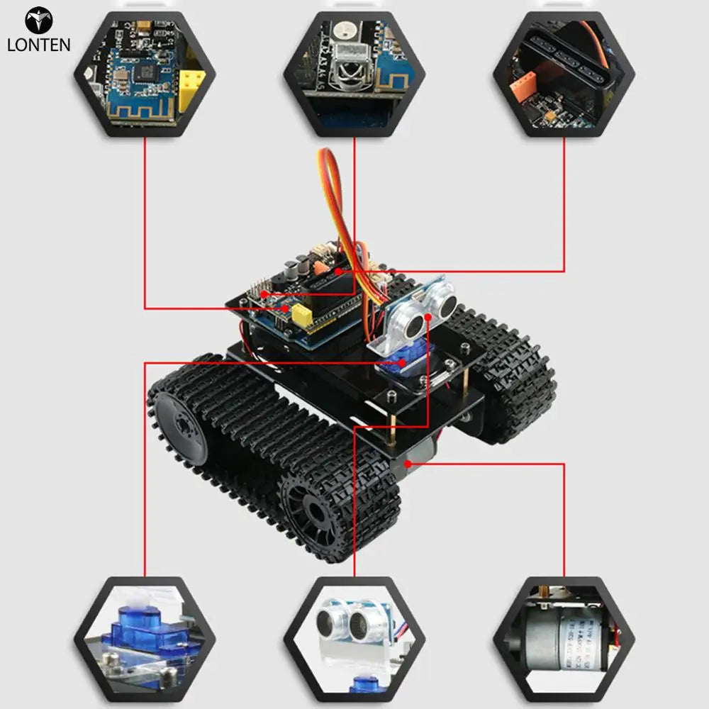 Custom Lonten DIY Obstacle ance Smart Programmable Robot Tank Educational Learning Kit for arduinos for UNO Manufacturer