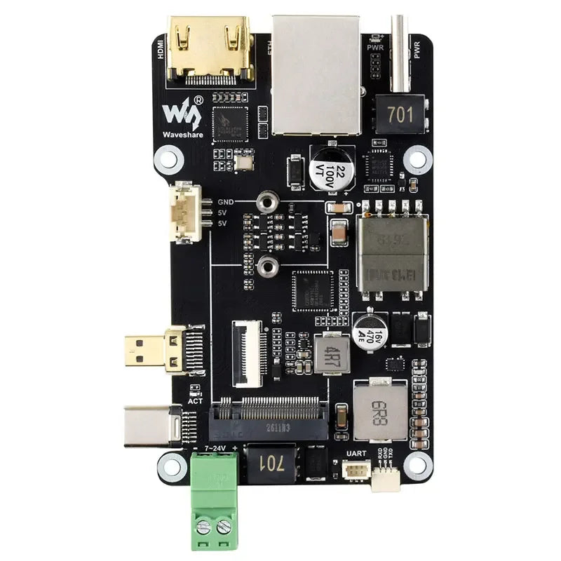 Raspberry Pi 5 PCIe to M.2 NVME SSD Multi Function Adapter Board PoE Ethernet Power over RJ45 Ethernet Driver-Free