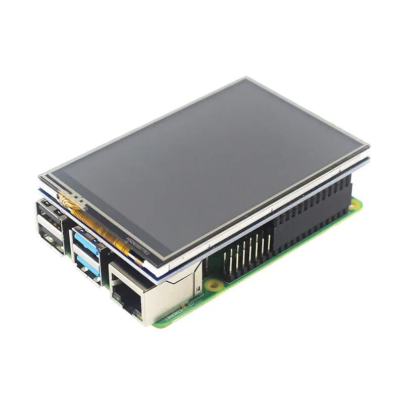 Raspberry Pi 5/4B/3B+ 3.5-inch Touch Screen Display - 60Hz IPS LCD with ABS Case, HD/SPI Interface