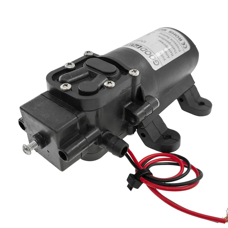Custom 12VDC 72W Good Pumps Micro Electric Diaphragm Reflux Water Pump Automatic Switch 6L/Min High Pressure Car Washing Spray Manufacturer