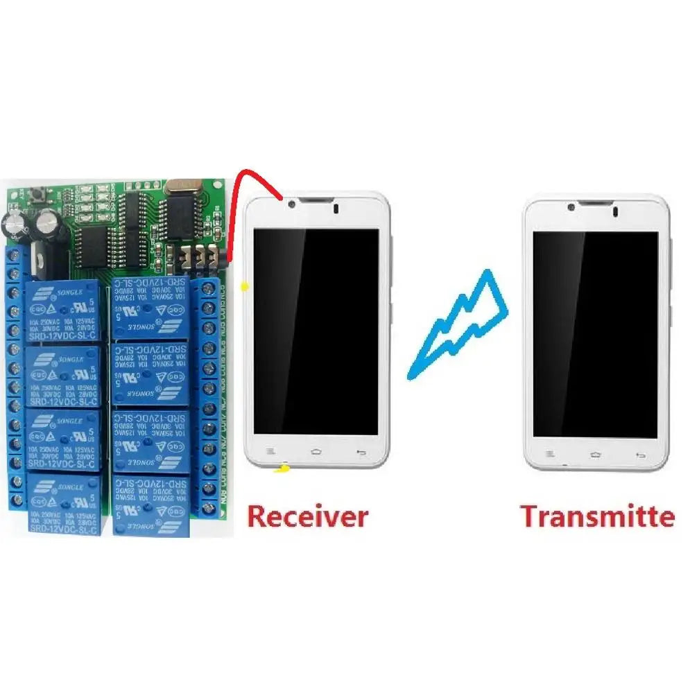 Custom OEM 8ch 12VDC DTMF Relay MT8870 Decoder Phone Remote Control switch for AC DC Motor LED CNC Smart Home PLC Manufacturer