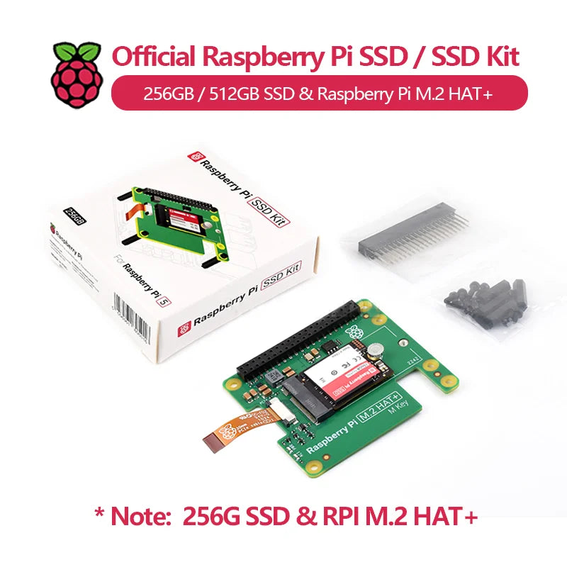 Official Raspberry Pi SSD Kit 256GB/512GB M.2 2230 PCIe Gen 3 40k/70k IOPS for Raspberry Pi 5