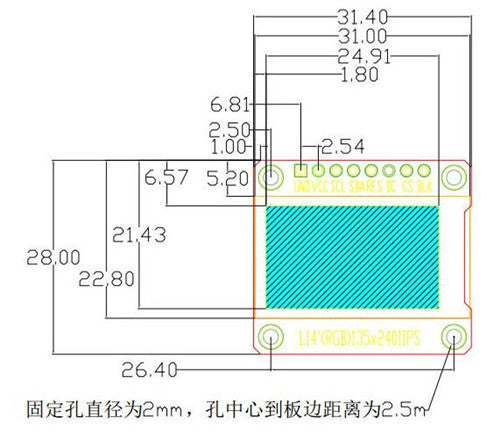 New IPS 1.14 inch 3.3V 8PIN SPI HD Full Color TFT Display Screen ST7789 Drive IC 135*240 Custom