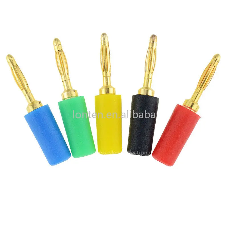 Custom Custom 5pcs Gold plated 2mm Banana Plug Jack For Speaker Amplifier Test Probes Connector Manufacturer