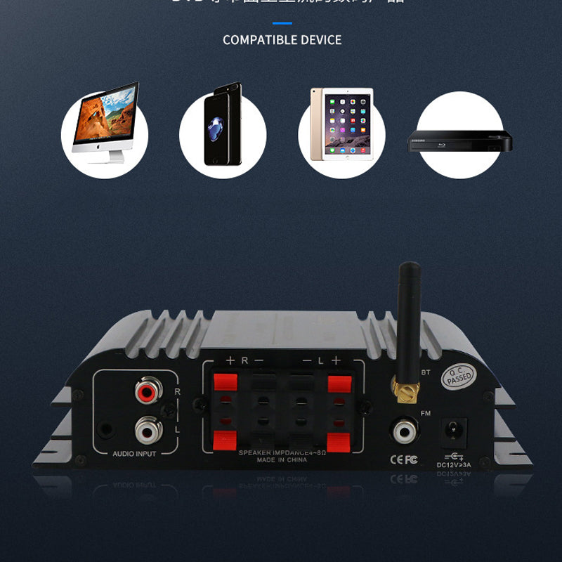 2*90W FM Mp3 Player Audio Power Amplifier HiFi Equalizer Car Home Theater Mp3 Decoder Music AMP  audio amplifier pcb assembly Customize