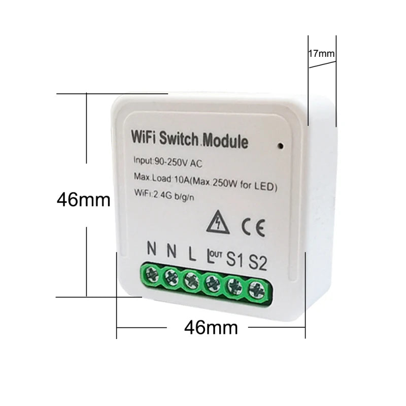 Custom New 1Pc Smart Electronics Life Tuya APP 1/2 Way 95-250V Wireless Remote Switch Smart Automation Module For Alexa Google Home Manufacturer
