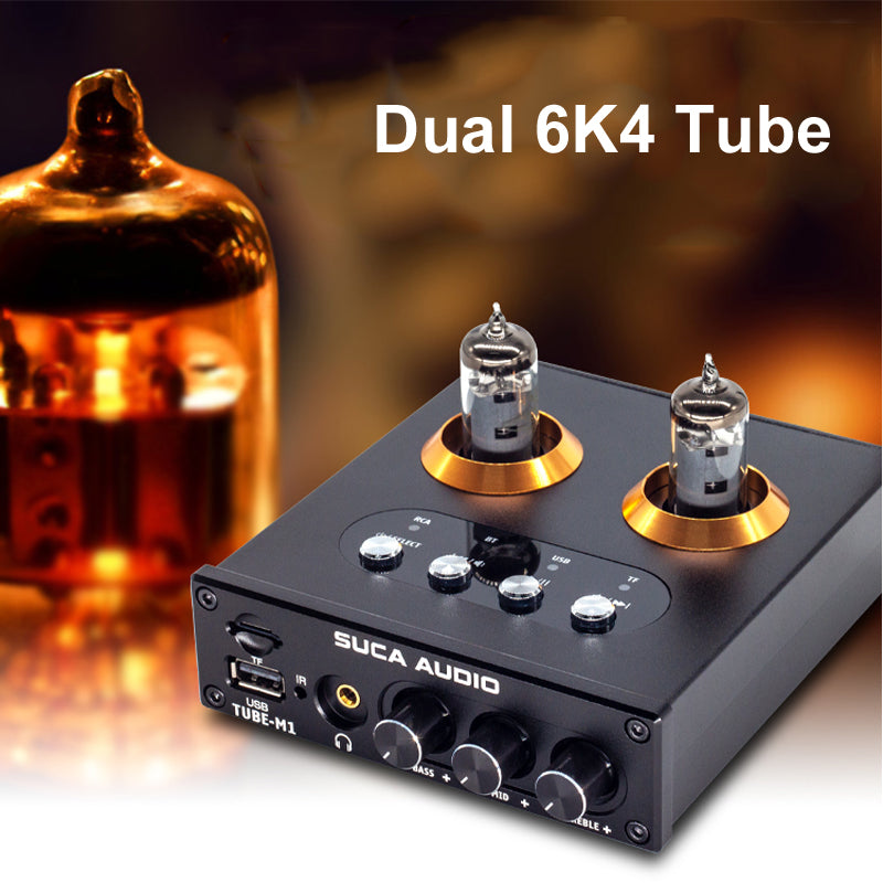 6K4 Vacuum Tube Preamp HiFi Stereo Audio Receiver NE5532 USB TF Card Music Player Headphone Amplifier WAV/APE/FLAC pcb assembly